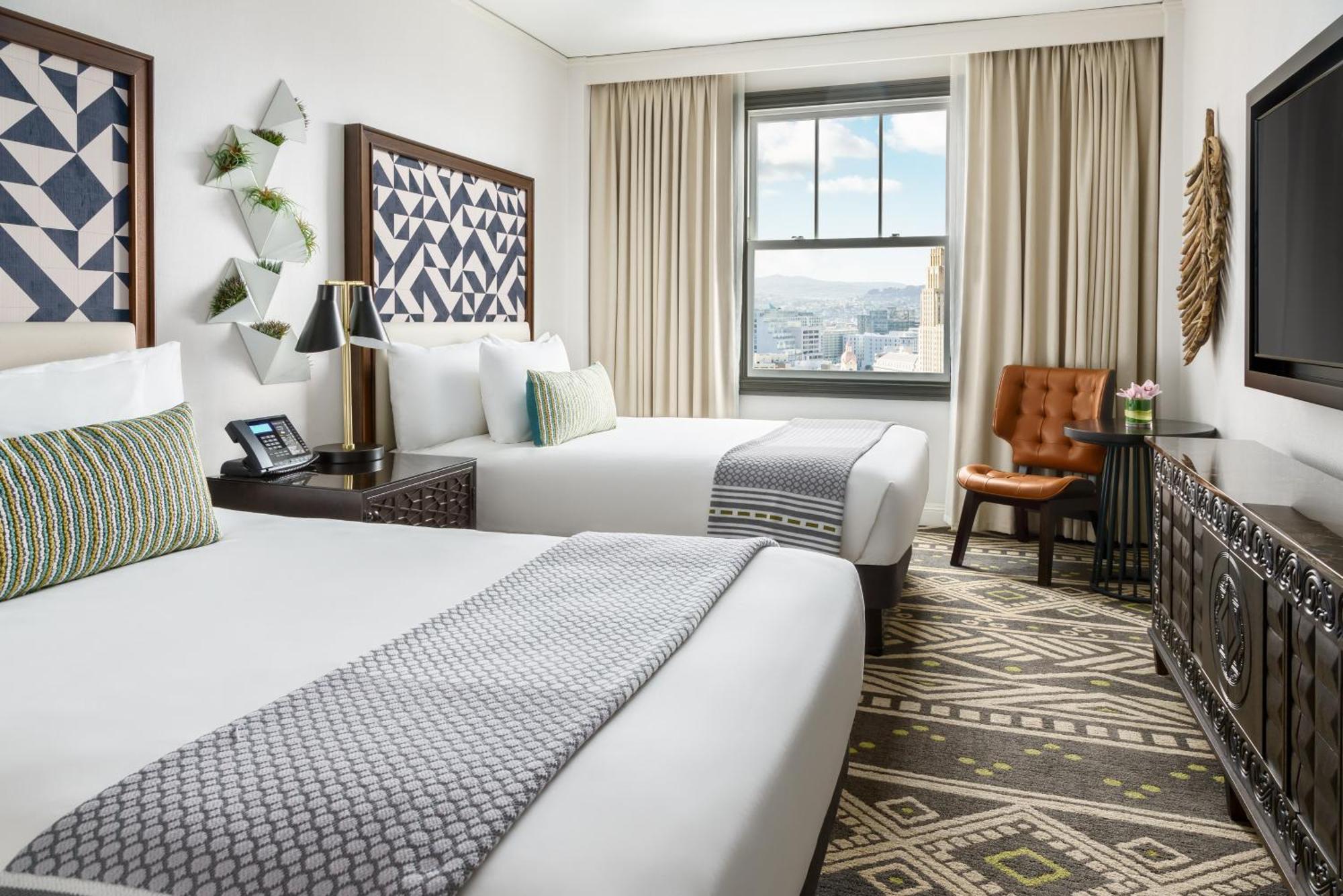 Standard Double Room with Two Double Beds and City View