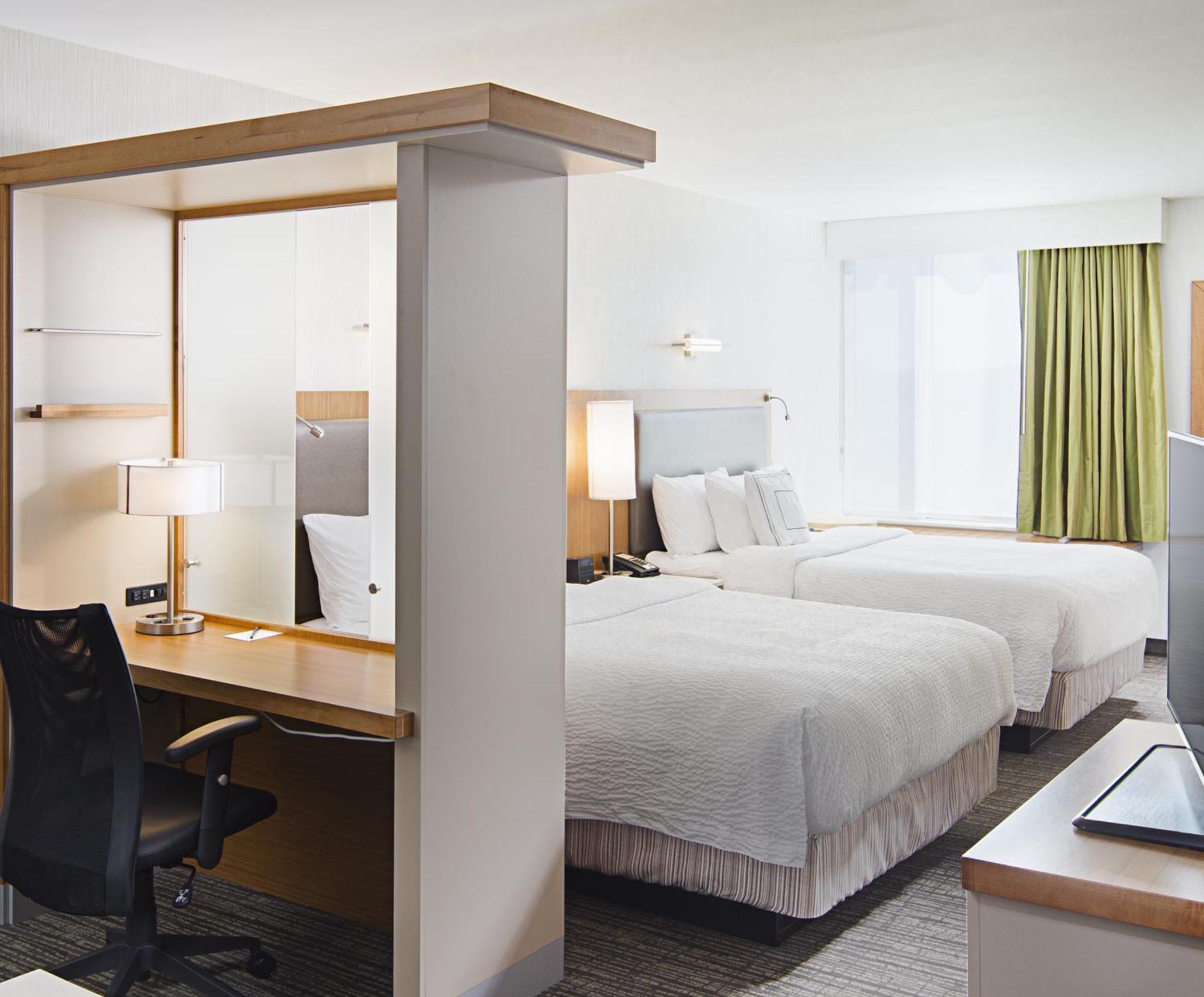 Queen Suite with Two Queen Beds, Roll-In Shower and Trundle Sofa - Mobility Access/Hearing Accessible