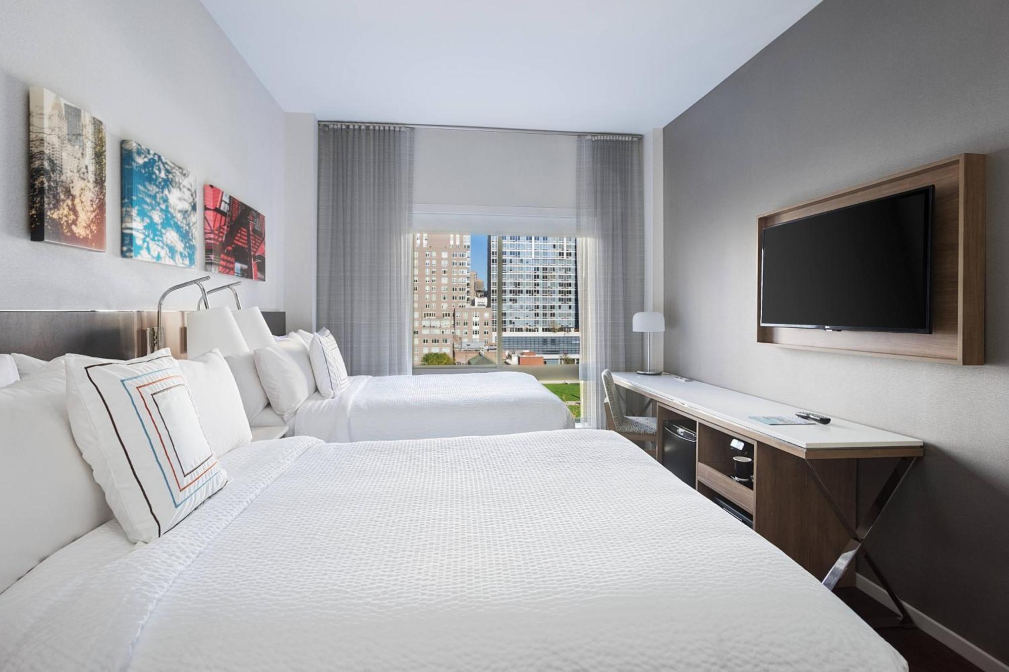 Double Room with Two Double Beds and City View