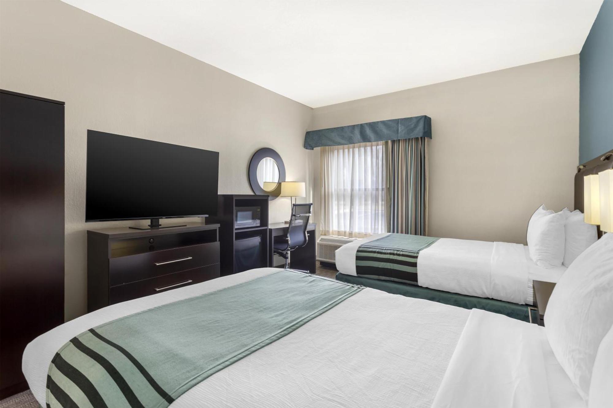 Double Room with Two Double Beds and Roll-In Shower - Disability Access/Non-Smoking