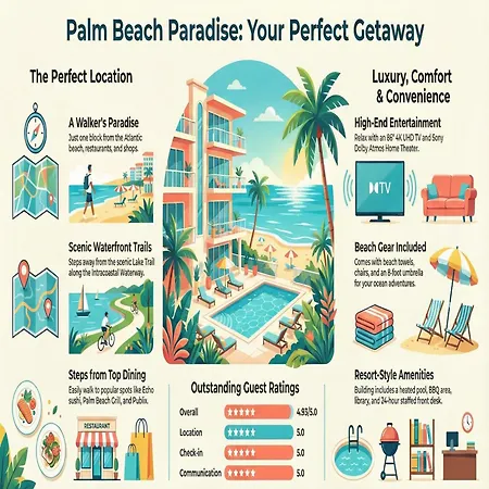 Palm Beach Paradise Walk To Beach Pool Wifi 86" Tv Wifi-3